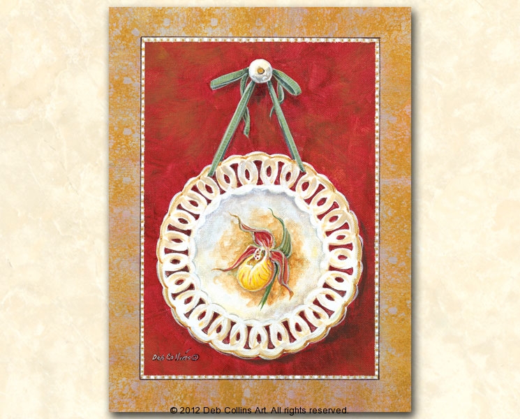 Yellow Lady Slipper Plate